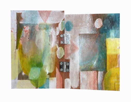 Julia Miranda Brother Sun, Sister Moon 2013 Mixed media on hinged wood aprox 15x30cm